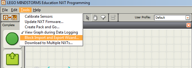 select block import and export wizard